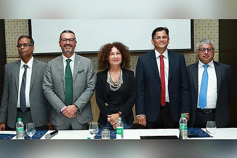 Sonia Bonfiglioli, Chairman, Bonfiglioli, flanked by the senior management team