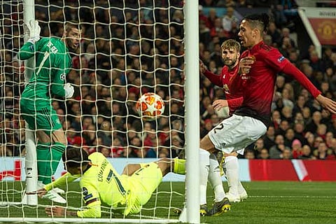 United keeper David de Gea was beaten by his own man Luke Shaw during the Barcelona clash