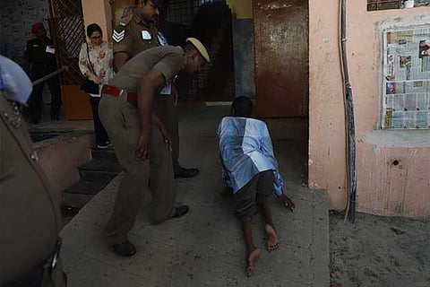 Physically challenged voters struggle without access to wheelchair