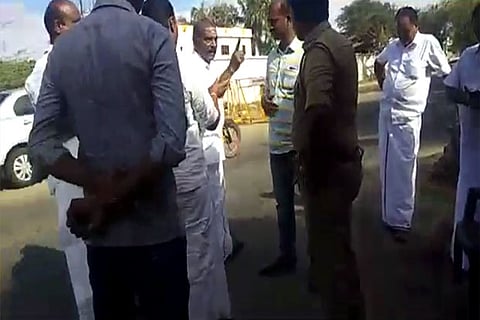 A video grab of the alleged threatening incident