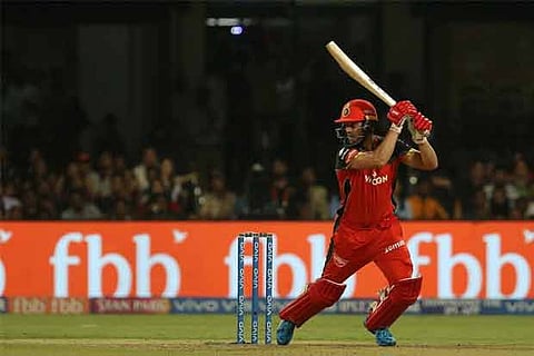 AB de Villiers plays a shot during his knock of 82 from 44 balls