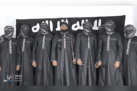 Image from Islamic State propaganda agency Amaq, allegedly shows 8 men responsible for the attacks