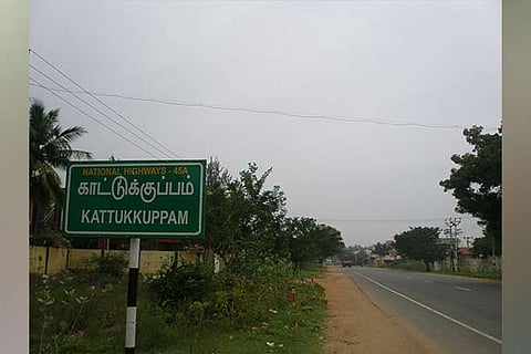 A sign board showing the starting point of Kaatukuppam