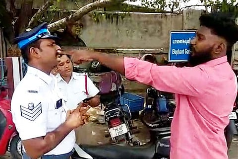 A screengrab of the incident