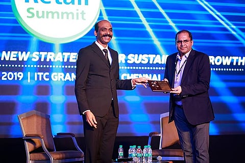 Kumar Rajagopalan, CEO, RAI with Future Retail JMD Rakesh Biyani, at the Summit on Thursday