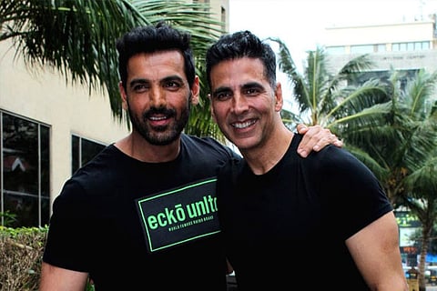 Akshay Kumar (right) and John Abraham. File: IANS