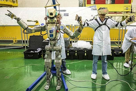 Russian humanoid robot Skybot F-850 (Fedor). File photo: AFP