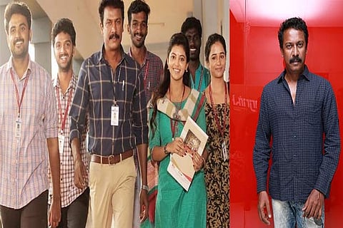 A still from the film; Samuthirakani