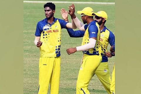 Left-arm spinner M Siddharth (left) has been in great form for Tamil Nadu