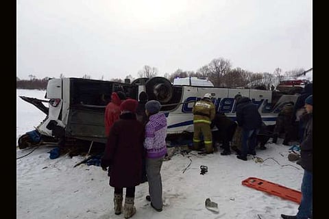 Nineteen people killed in bus crash in Russia's far east: Local government