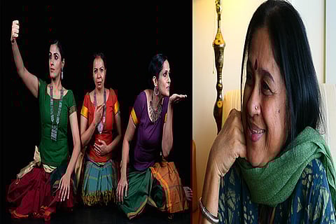 Play?s actors (L to R): Aarabi Veeraraghavan, Sunandha Raghunathan and Akhila Ramnarayan; Gowri Ramnarayan