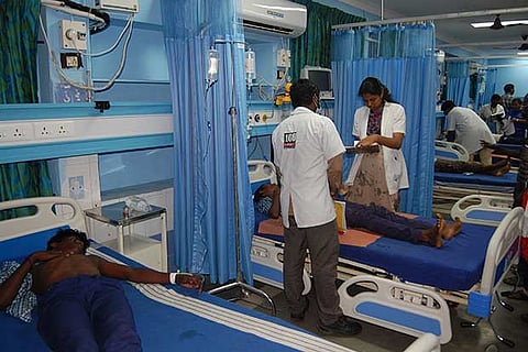 Victims undergoing treatment in Thanjavur Medical College Hospital on Thursday