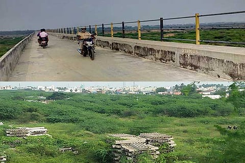 Palar meant for facilitating a rail line now seeing two-wheeler traffic; Nagari?Tindivanam line lying abandone