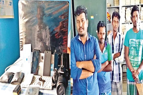 The equipment used by the gang for their YouTube channel of the arrested gang