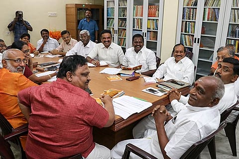 BJP leaders discuss civic poll strategies with national general secretary Muralidhar Rao and Pon Radhakrishnan