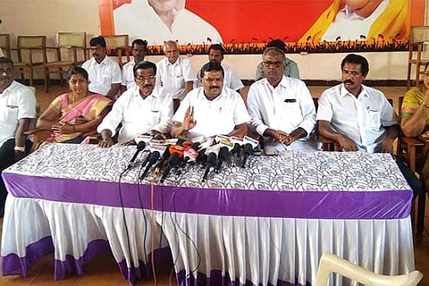 DMK MLA N Karthik addressing media in Coimbatore on Wednesday