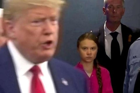 Donald Trump and Greta Thunberg