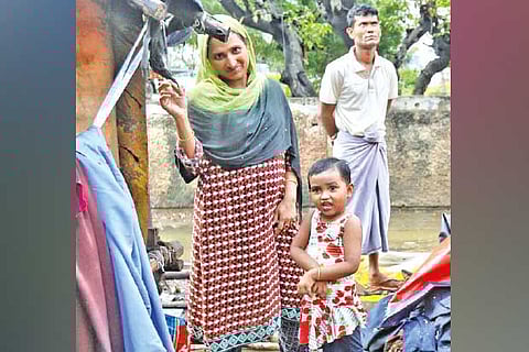 A Rohingya family at the Kelambakkam camp in Chennai on Friday