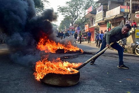 Protests erupted in Assam (Photo courtesy: PTI)