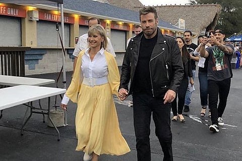 Olivia Newton-John, John Travolta dress up in 'Grease' costumes