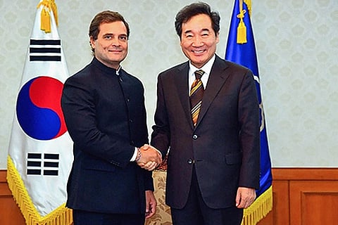 Rahul Gandhi on visit to South Korea, meets country's PM