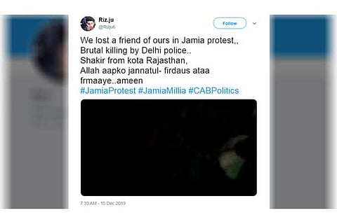 Did a student die during the Jamia University student protests?