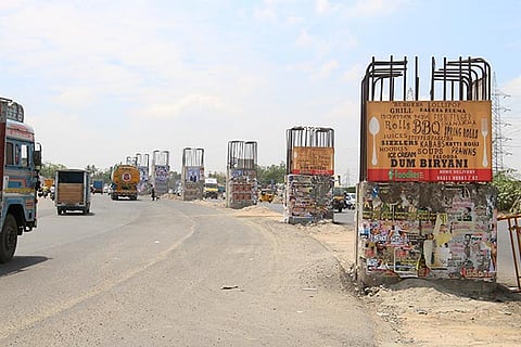 File photo of pillars erected for Port-Maduravoyal elevated road