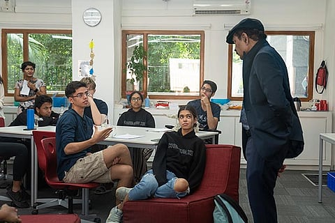Dr V S Ramachandran interacting with students about the treatment during a session