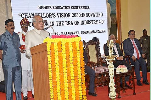 Governor Banwarilal Purohit addressing a conference in Ooty on Thursday