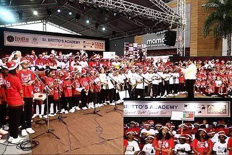 As many as 426 students from St Britto?s Academy in Velachery singing carols