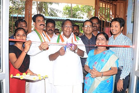 CM V Narayanasamy inaugurating a wellness centre in Puducherry