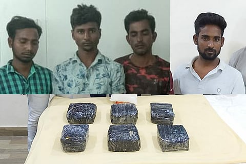 (From left) Gang of three held with heroin, Raja