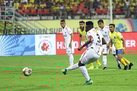 Asamoah Gyan converted a penalty for NorthEast against Kerala