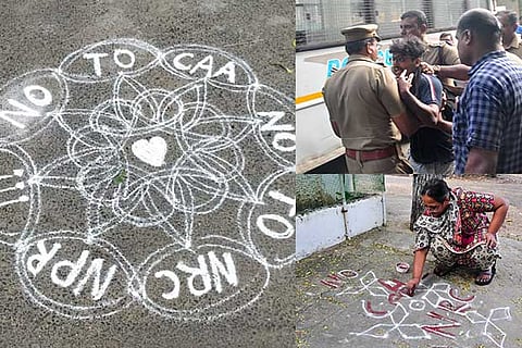 Lawyers, women among 8 booked for anti-CAA kolam protest