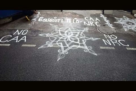 Thirumavalavan raises anti-CAA decibel with 'kolam'