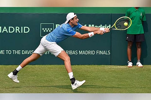 Italy?s Matteo Berrettini made a winning start to his Davis Cup career, beating Prajnesh