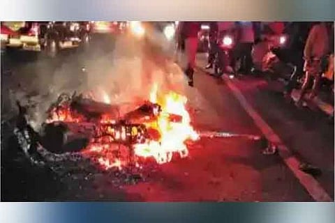 The bikes which were destroyed in the fire