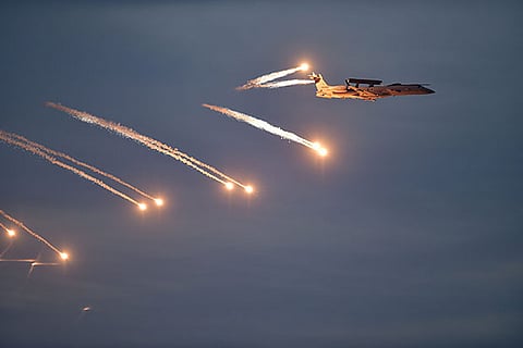 Fire Power Demonstration (FPD) of IAF fighter plane during the VAYU SHAKTI-2019 at Pokhran