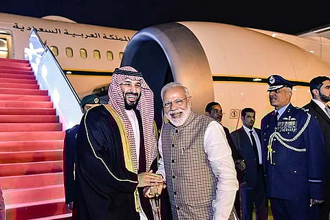 Breaking protocol, PM Modi receives Saudi Crown Prince at Delhi airport