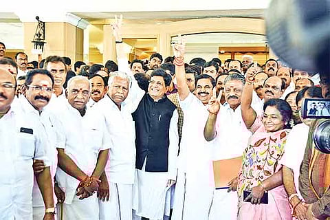 File picture of AIADMK and BJP leaders
