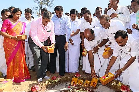 State Ministers lay the foundation stone for the project on Monday