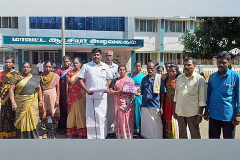 Sandhya?s family at Madurai Collector office