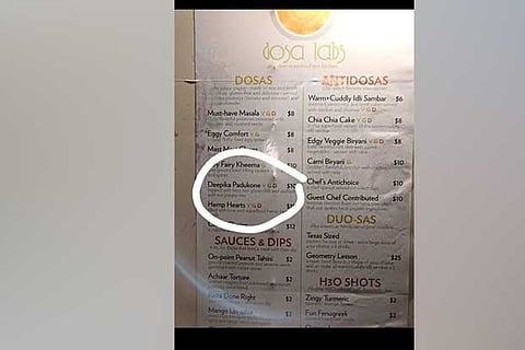 The menu card which both Deepika and Ranveer shared on their respective Instagram stories shows the name