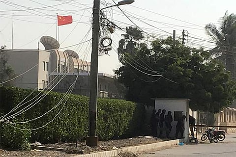 Chinese consulate in Karachi, Pakistan.