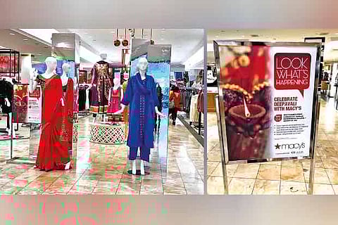 Mannequins showcase sarees and salwar kameez sets; Deepavali celebrations at Macy?s