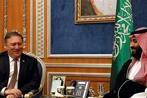 Pompeo on diplomatic tightrope in Saudi talks over Khashoggi