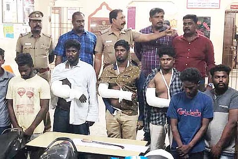 The accused at the police station