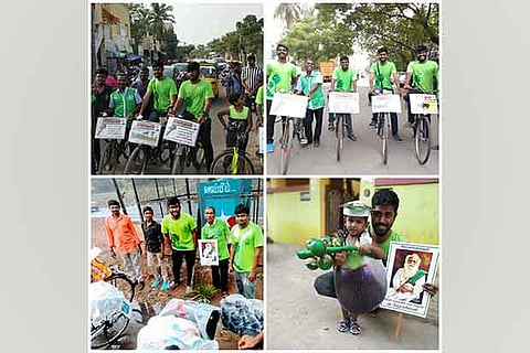 Sathish and team during their cycle rally
