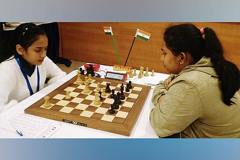 Divya Deshmukh (left) scored over Sapale Saloni