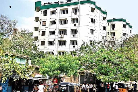 The quarters for senior police officers on Wallajah Road in Chennai